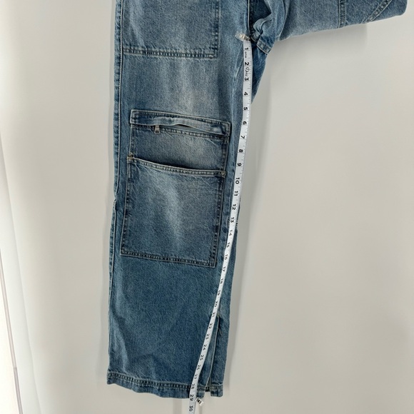 Free People CRVY Under Construction Utility Jeans Cargo Baggy Size 27 - Picture 11 of 11